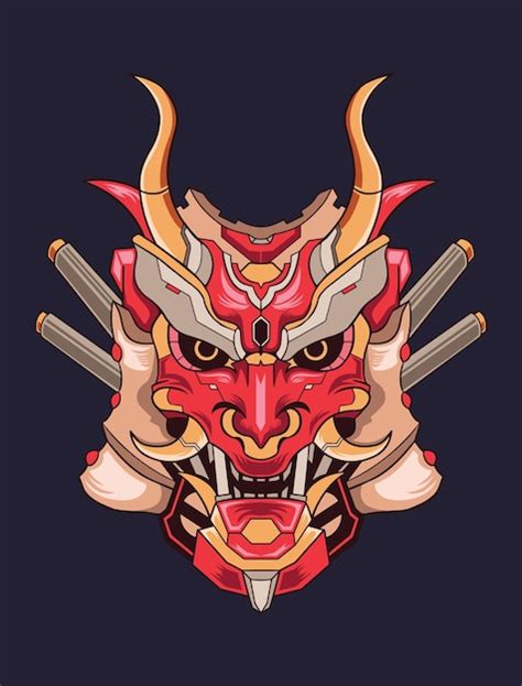 Japanische Oni Masken T Shirt Design Japan Kultur Samurai Hannya Maske