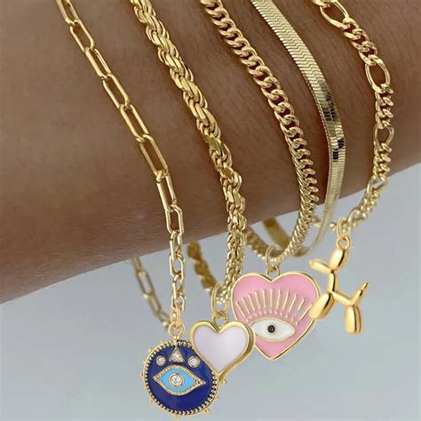 Bracelet à breloques en forme de cœur amour soleil et ange pour