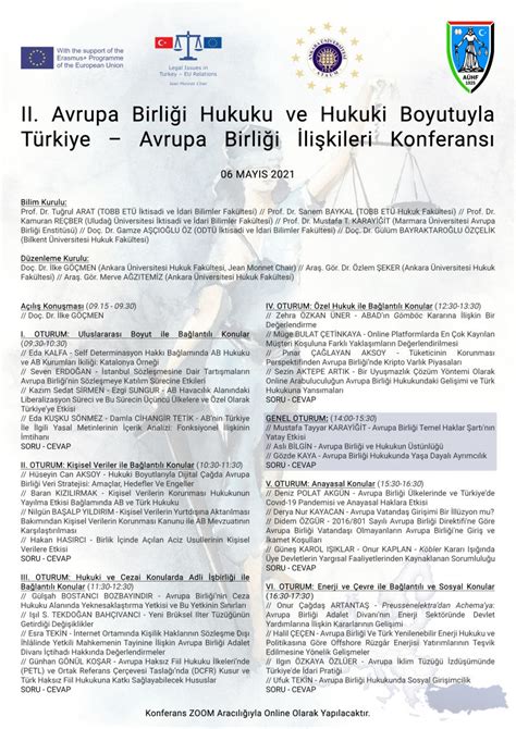 Ulusal Konferans Program Legal Issues In Turkey European