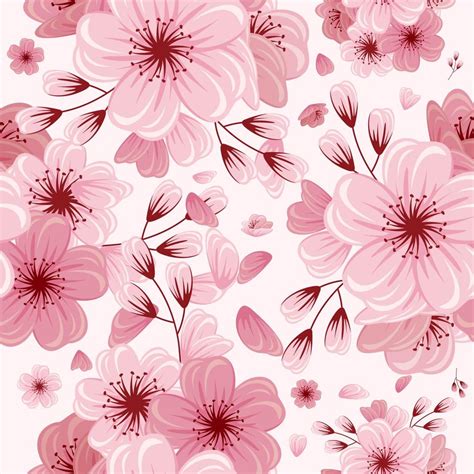 Cherry Blossom Seamless Pattern 5289648 Vector Art at Vecteezy