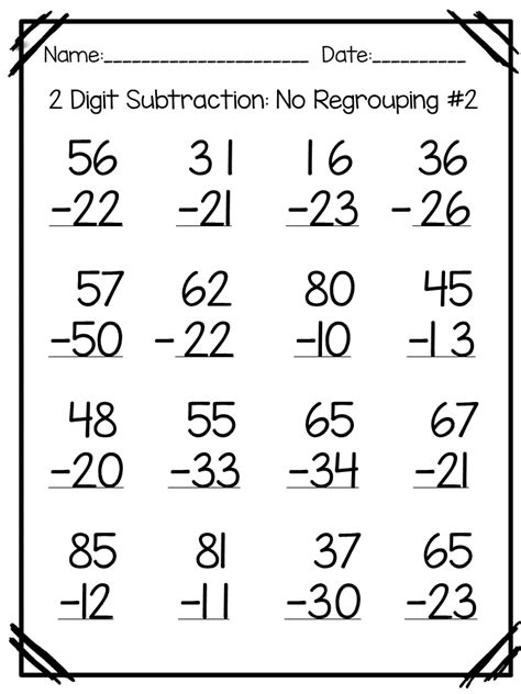 Double Digit Addition And Subtraction Worksheets With And Without