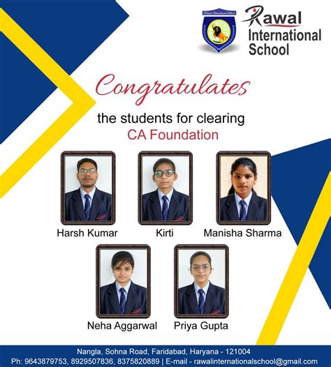 Congratulates The Students For Clearing Ca Foundation Rawal