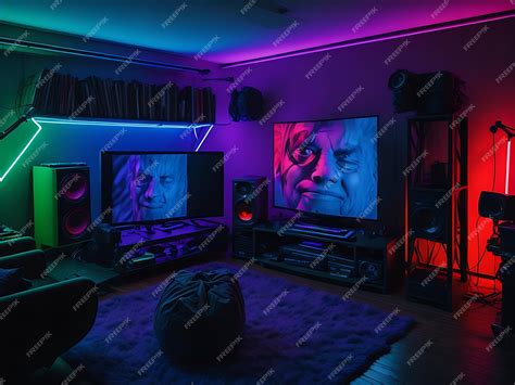 Premium AI Image | RGB room setup