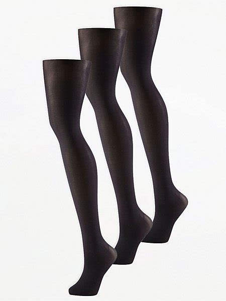 Black 80 Denier Opaque Tights 3 Pack Women George At Asda