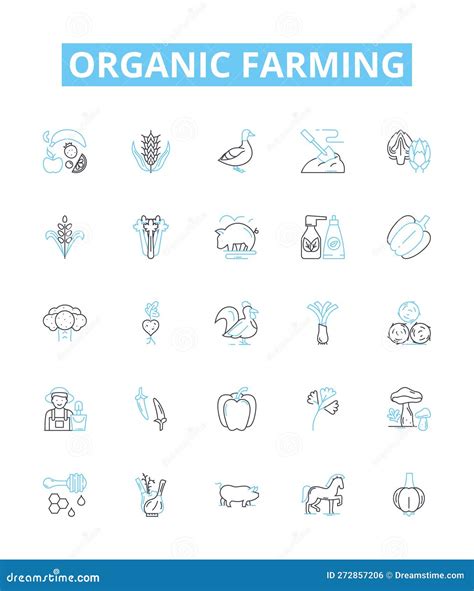 Organic Farming Vector Line Icons Set. Organic, Farming, Agriculture