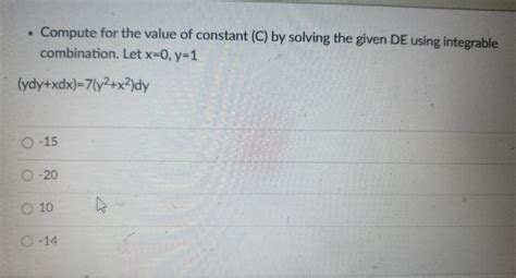 Solved Compute For The Value Of Constant C By Solving The Chegg