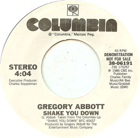 Gregory Abbott – Shake You Down (1986, Vinyl) - Discogs