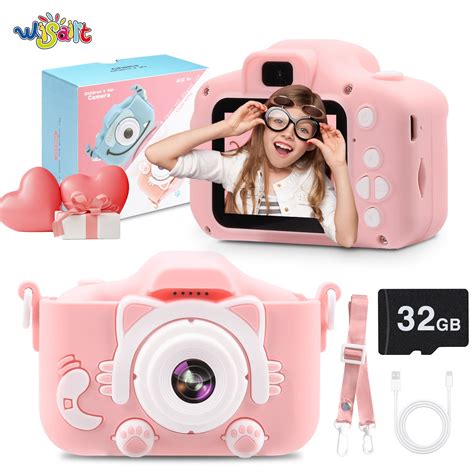 Kids Camera For Girls Boys Digital With 32gb Sd Card Wisairt