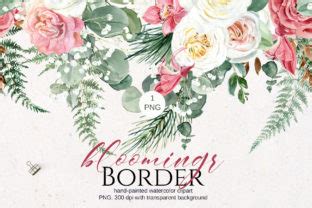 Floral Seamless Border PNG Clipart Graphic By Elena Dorosh Art