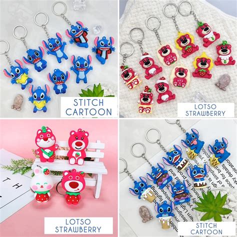 Local Supplier Key Chain Cartoon Lotso Stitch Free Gift Soft Rubber