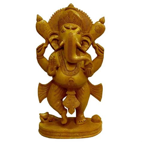 Sng Engineered Wood Shrinath Art Gallery Wooden Standing Open Ganesha