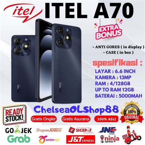 Jual ITEL A70 RAM 4 256GB 4 128GB UP TO 12GB RAM GARANSI RESMI ITEL