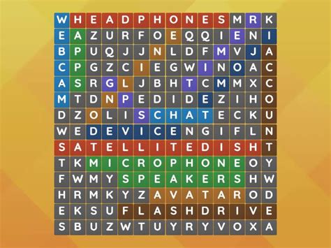 Technological Devices Wordsearch Sopa De Letras