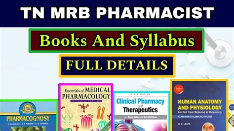 Tn Mrb Pharmacist Syllabus What To Study Important Book To Study