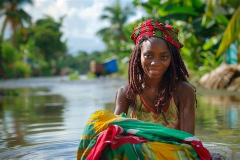 Portrait photoréaliste d une femme rastafarienne africaine avec des