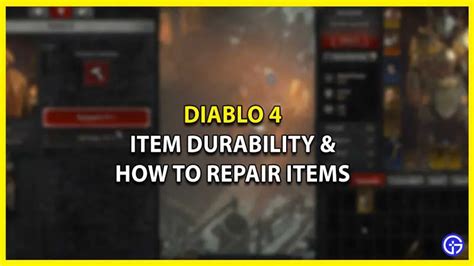 Diablo Item Durability How To Repair Items Gamer Tweak