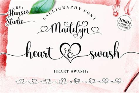 Madelyn Heart Font By Hansco Creative Fabrica Heart Font Best