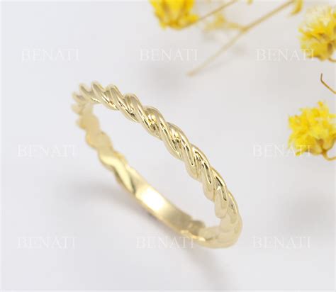 Braided Rope Wedding Band Twisted Wedding Ring Benati