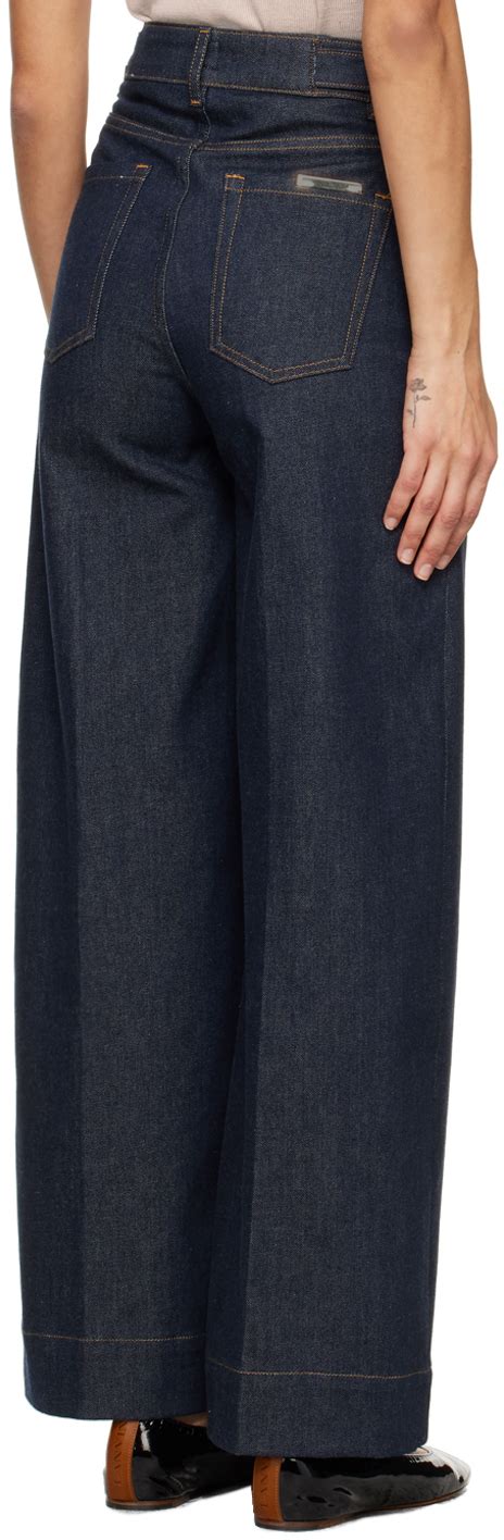 Boss Indigo Wide Leg Jeans Boss