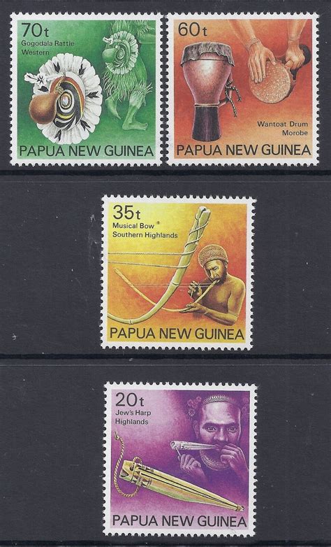 Papua New Guinea Musical Instruments Set Of Fine Mint Muh Mnh Ebay