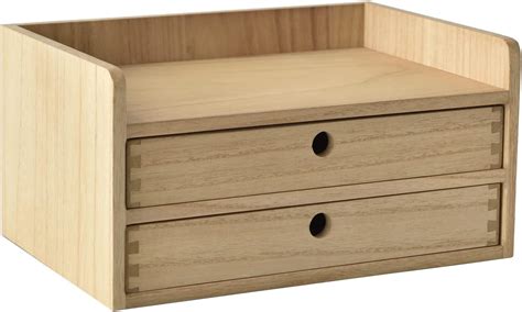 Kirigen Wood Desktop Organizers With With Drawers And Shelves Home