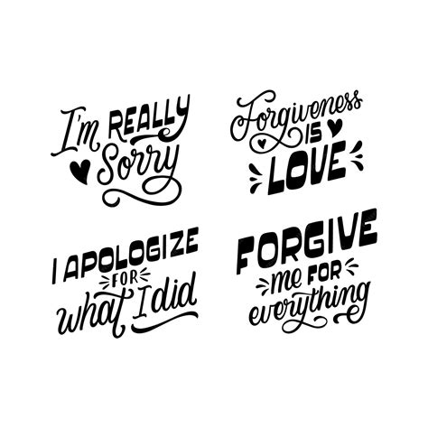 Free Vector | Forgiveness stickers lettering template