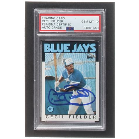 Cecil Fielder Signed 1986 Topps 386 RC PSA Pristine Auction