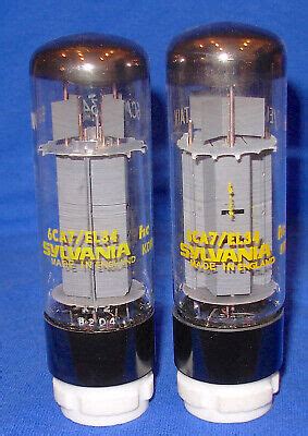 Strong Matched Pair Mullard 6CA7 EL34 Xf2 Tubes Branded For Sylvania