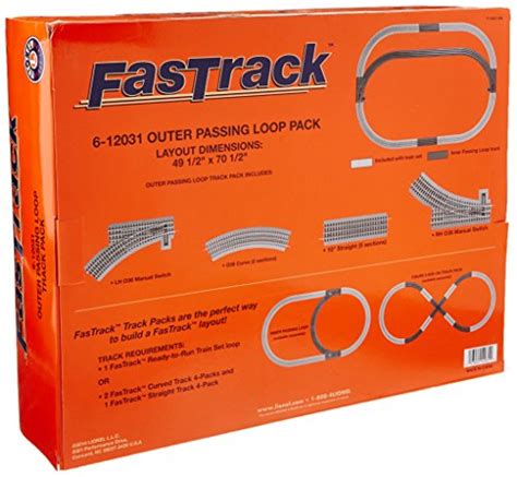 Lionel FasTrack Electric O Gauge, Outer Passing Loop Add-on Pack ...