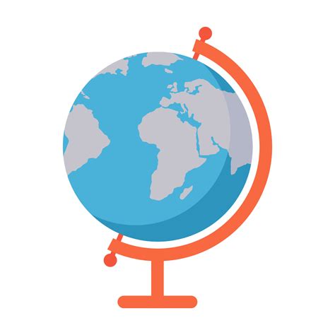 Globe on stand flat icon for web. Simple Earth globe design. Globus map ...