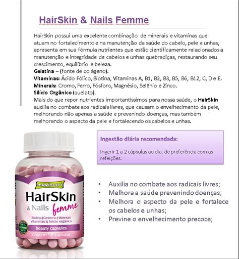 Hair Skin Nails Femme C Psula Da Beleza Cap Maxinutri R