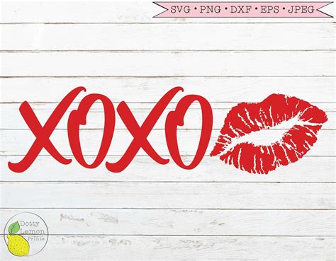 Valentine Svg Xoxo Lips Svg Valentines Day Svg Kiss Svg Hugs And