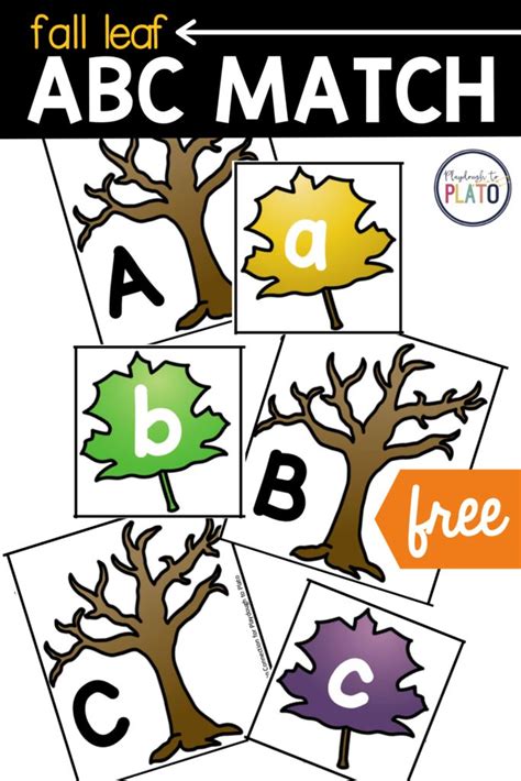 Fall Leaf Alphabet Match Fall Kindergarten Fall Literacy Centers