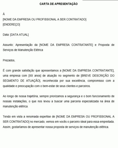 Refer Ncia Para Uma Carta De Apresenta O E Proposta Comercial De