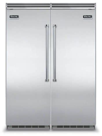 Viking Virefr Side By Side Column Refrigerator Freezer Set With