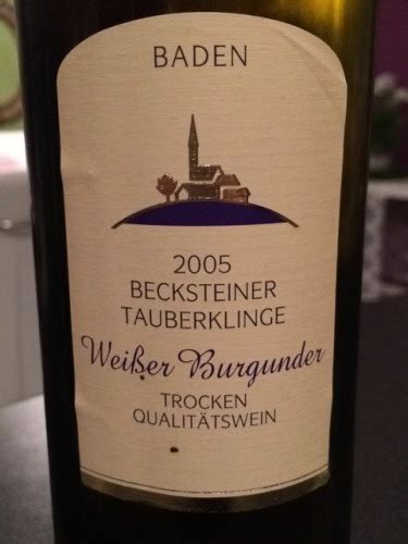 Becksteiner Winzer Becksteiner Tauberklinge Weisser Burgunder