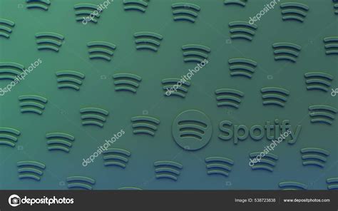 Green Background Embossed Spotify Logo Pattern – Stock Editorial Photo ...