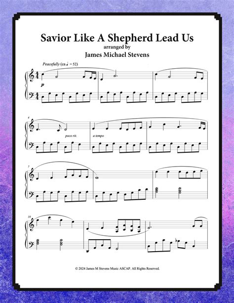 Savior Like A Shepherd Lead Us Hymnfelt Piano Arr James Michael Stevens By James Michael