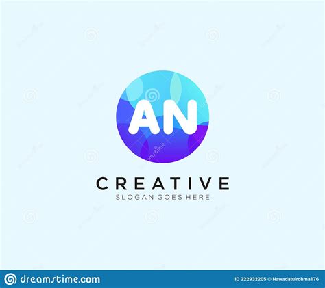 An Initial Logo With Colorful Circle Template Vector Stock Vector