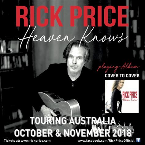 Rick Price Heaven Knows Album Cover To Cover Tour