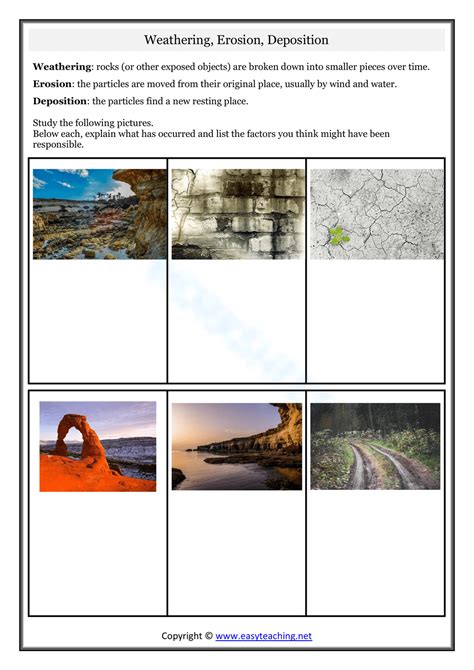 Weathering, Erosion and Deposition Color By Code Worksheet ...