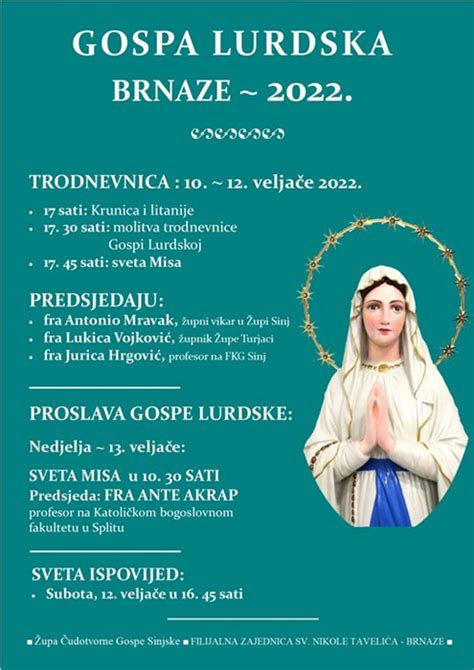 Proslava Gospe Lurdske U Brnazama Sinjska Rera Web Portal Sinja I