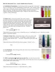 Biochemical Tests Pdf BIO 220 Biochemical Testsused For