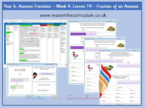 Year 6 Fractions Lesson 19 Fraction Of An Amount Master The Curriculum