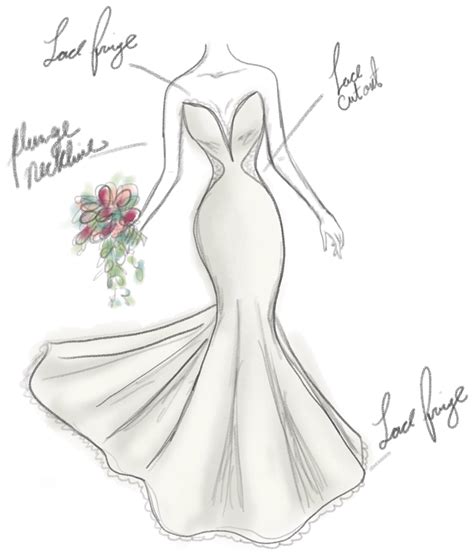 Custom Wedding Dress Sketch Bridal Gown Design Wedding Dress Wall Art ...