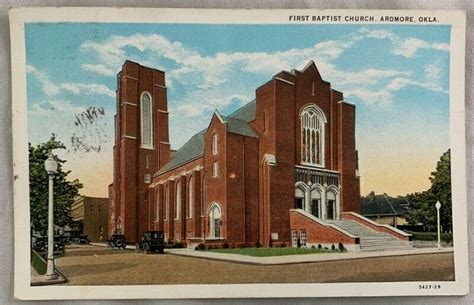 Antique Postcard 1920s First Baptist Church Ardmore Oklahoma Ebay