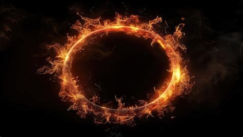 fire circle fire burning form  circle studio shot premium ai