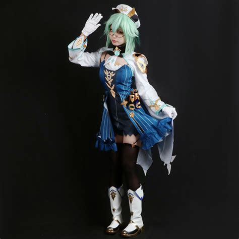 Genshin Impact Sucrose Cosplay Costume Saccharose Wigs Anime Suit Dress