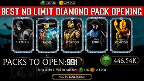 I Spent 446K SOULS Bought 991 Diamond PACKS The Best Pack In MK