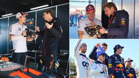 Max Chilling With Ricciardo Checo Marquez Max Verstappen Shows His